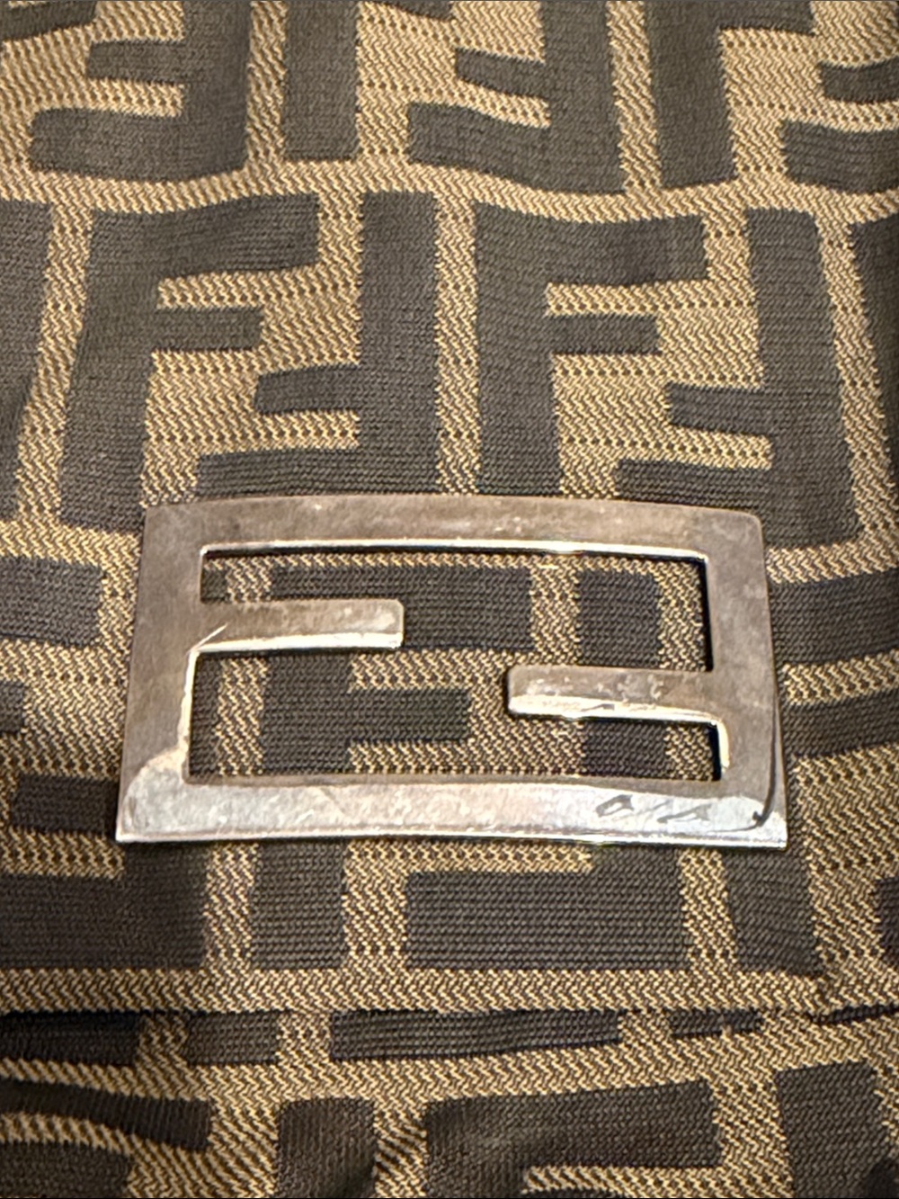 Fendi Brown and Black FF Monogram Tote with Leather Trim - Picture 13 of 13